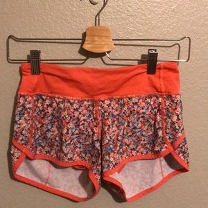 lululemon athletic orange multi floral short